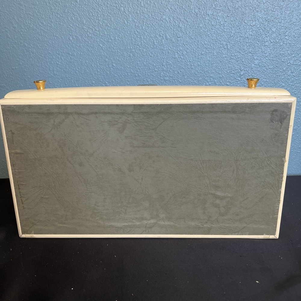 Vtg Large Lady Buxton Jewelry Box Multi Drawers Mid Century Modern Blue Velvet - Picture 16 of 16